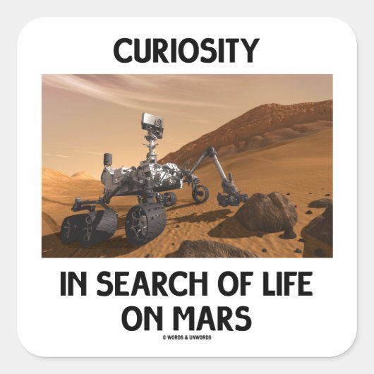 Sticker Carré Curiosité À La Recherche De Vie Sur Mars Martian R (Devant)