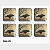 Sticker Carré Curious crow (Feuille)