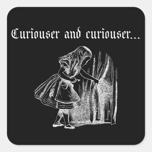 Sticker Carré Curiouser et Curiouser Alice avec clé (Devant)