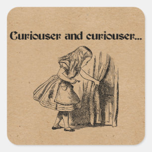 Sticker Carré Curiouser et Curiouser Alice avec clé