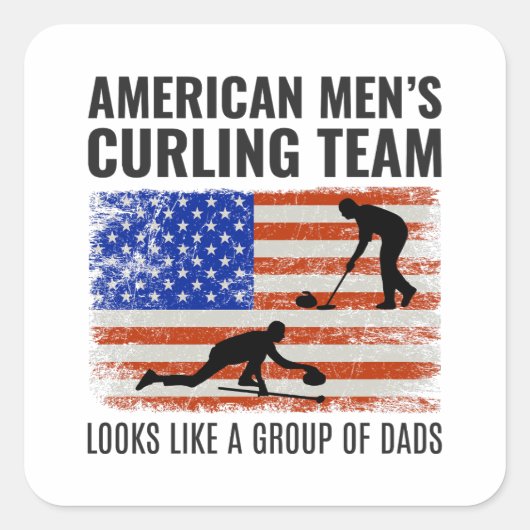 Sticker Carré Curling Sport glace Salle de bain en pierre (Devant)
