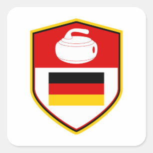 Sticker Carré Curling Sport glace Salle de bain en pierre