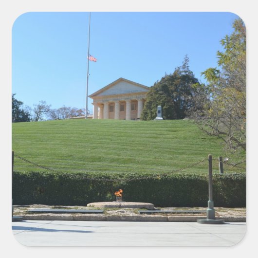 Sticker Carré Curtis-Lee Mansion et flamme JFK (Devant)