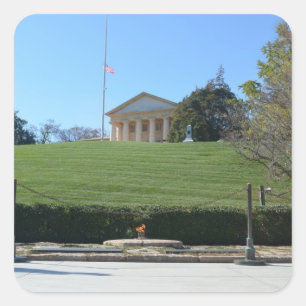 Sticker Carré Curtis-Lee Mansion et flamme JFK