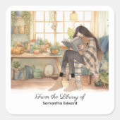 Sticker Carré Custom Book Label (Devant)