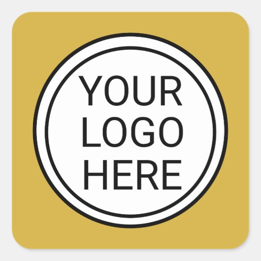 Sticker Carré Custom Business Logo Branded Gold (Devant)
