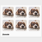 Sticker Carré Custom Dog Name Design – Personalized Dog Lover Gi (Feuille)