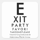 Sticker Carré Custom Eye Chart Optometrist Retirement Thank You (Devant)