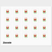 Sticker Carré Custom Fuzzy Heart Butterfly Gift (Feuille)