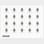 Sticker Carré Custom Happy Holidays Cute Boho Christmas Tree (Feuille)
