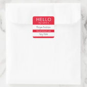 Sticker Carré Custom HELLO Mon Nom Pronouns Est Un Badge (Sac)