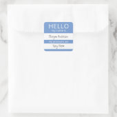 Sticker Carré Custom HELLO Mon Nom Pronouns Est Un Badge (Sac)
