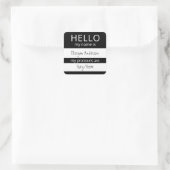 Sticker Carré Custom HELLO Mon Nom Pronouns Est Un Badge (Sac)