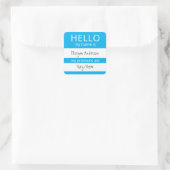 Sticker Carré Custom HELLO Mon Nom Pronouns Est Un Badge (Sac)