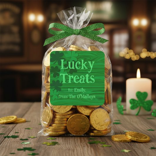 Sticker Carré Custom Lucky Treats St. Patrick’s Day Square Stick