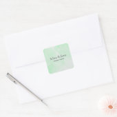 Sticker Carré Custom name green watercolor (Enveloppe)