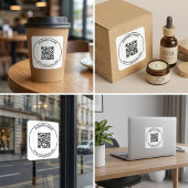 Sticker Carré Custom QR Code Business Branding 