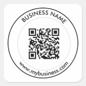 Sticker Carré Custom QR Code Business Branding  (Devant)
