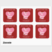 Sticker Carré Custom Red Valentine's Day Candle Labels (Feuille)