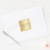 Sticker Carré Custom Trendy Gold Glam Calligraphy Script Name (Enveloppe)