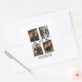 Sticker Carré Custom Valentine Photo Collage Candle Label (Enveloppe)