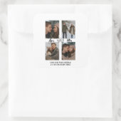 Sticker Carré Custom Valentine Photo Collage Candle Label (Sac)