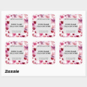 Sticker Carré Custom Valentine’s Day Candle Label Romantic Text (Feuille)