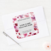 Sticker Carré Custom Valentine’s Day Candle Label Romantic Text (Enveloppe)