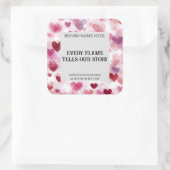 Sticker Carré Custom Valentine’s Day Candle Label Romantic Text (Sac)