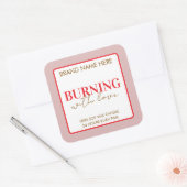 Sticker Carré Custom Valentine's Day Candle Label (Enveloppe)