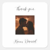 Sticker Carré Custom with photo and date design (Devant)