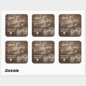 Sticker Carré Customisé Rustic Mason jarres Mariage de Wood Hear (Feuille)