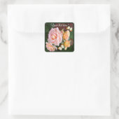 Sticker Carré Customizable Beautiful Roses & Butterfly (Sac)