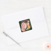 Sticker Carré Customizable Beautiful Roses & Butterfly (Enveloppe)