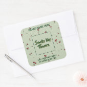 Sticker Carré Customizable Flower Candle Label Editable Text (Enveloppe)