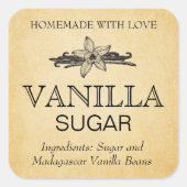 Sticker Carré Customizable Vanilla Sugar Extract label VS002 (Devant)