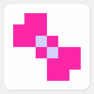 Sticker Carré Cute 8 bits Pixel Bow