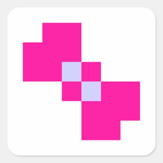 Sticker Carré Cute 8 bits Pixel Bow (Devant)