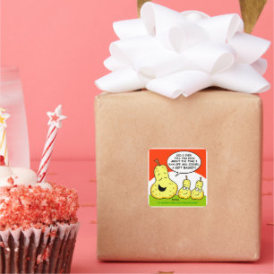 Sticker Carré Cute amusant Cartoon poires et paniers cadeaux