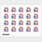 Sticker Carré Cute Anime Couple Cuddin (Feuille)