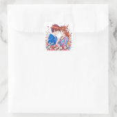Sticker Carré Cute Anime Couple Cuddin (Sac)