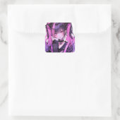 Sticker Carré Cute Anime Goth Girl (Sac)