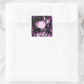 Sticker Carré Cute Anime Goth Girl (Sac)