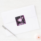 Sticker Carré Cute Anime Goth Girl (Enveloppe)