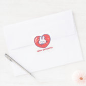 Sticker Carré Cute animer coeur lapin (Enveloppe)