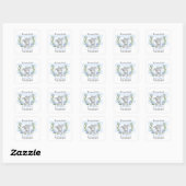 Sticker Carré Cute Aquarelle Elephant Boy Baby shower Merci (Feuille)