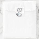 Sticker Carré Cute Arctic Fox Comic Awesome animal caractère (Sac)