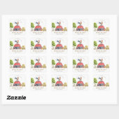 Sticker Carré Cute Barn Rooster Farm Anniversaire de enfant d'aq (Feuille)