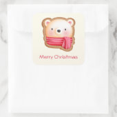 Sticker Carré Cute Bear Face (Sac)