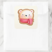 Sticker Carré Cute Bear Face (Sac)